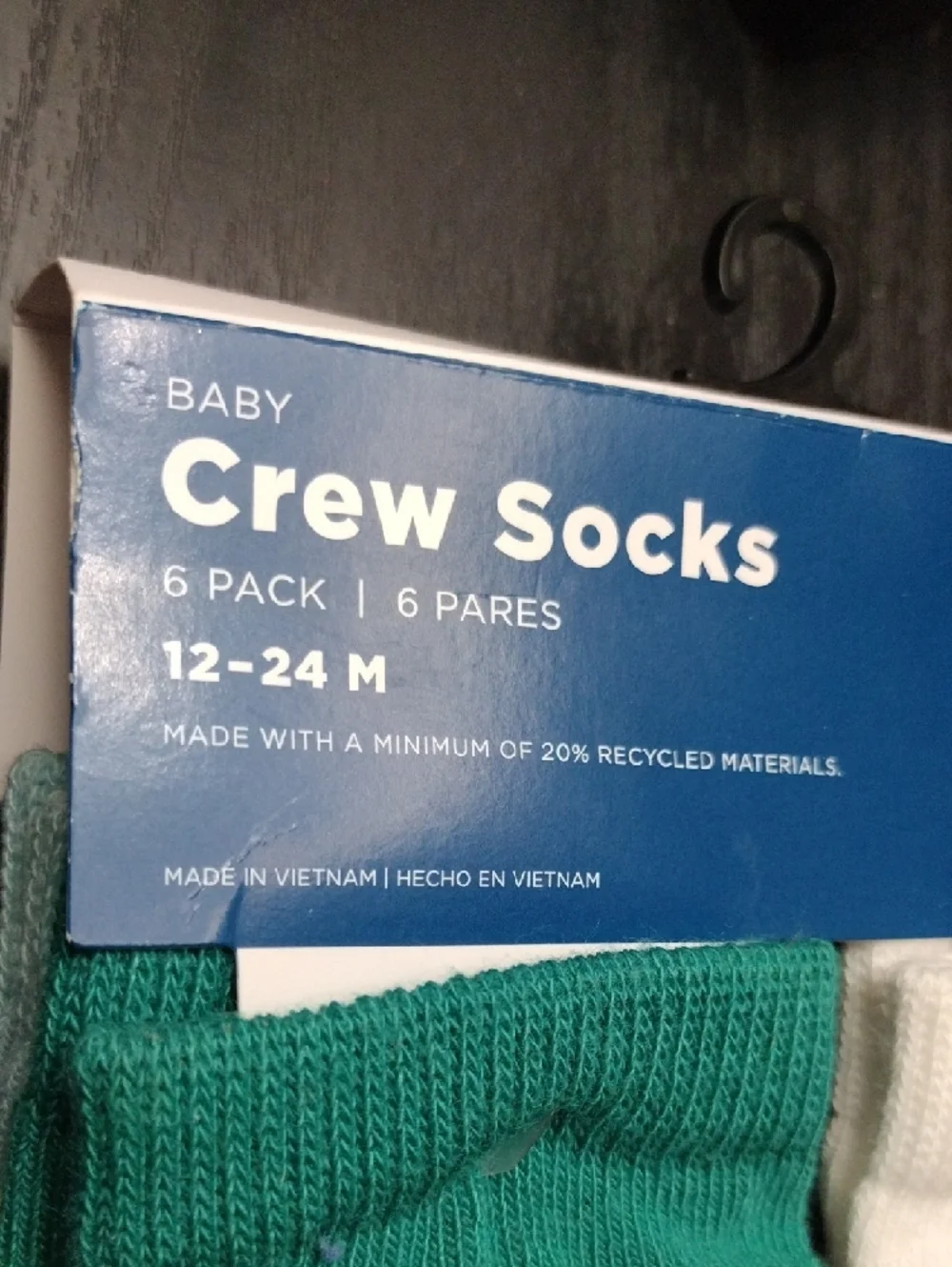 Old Navy Baby Crew Socks - Teal, White & Yellow Dino Set